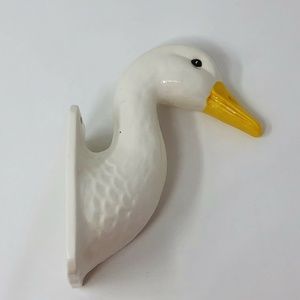Vintage Ceramic Duck Goose Head Coat Towel Hook